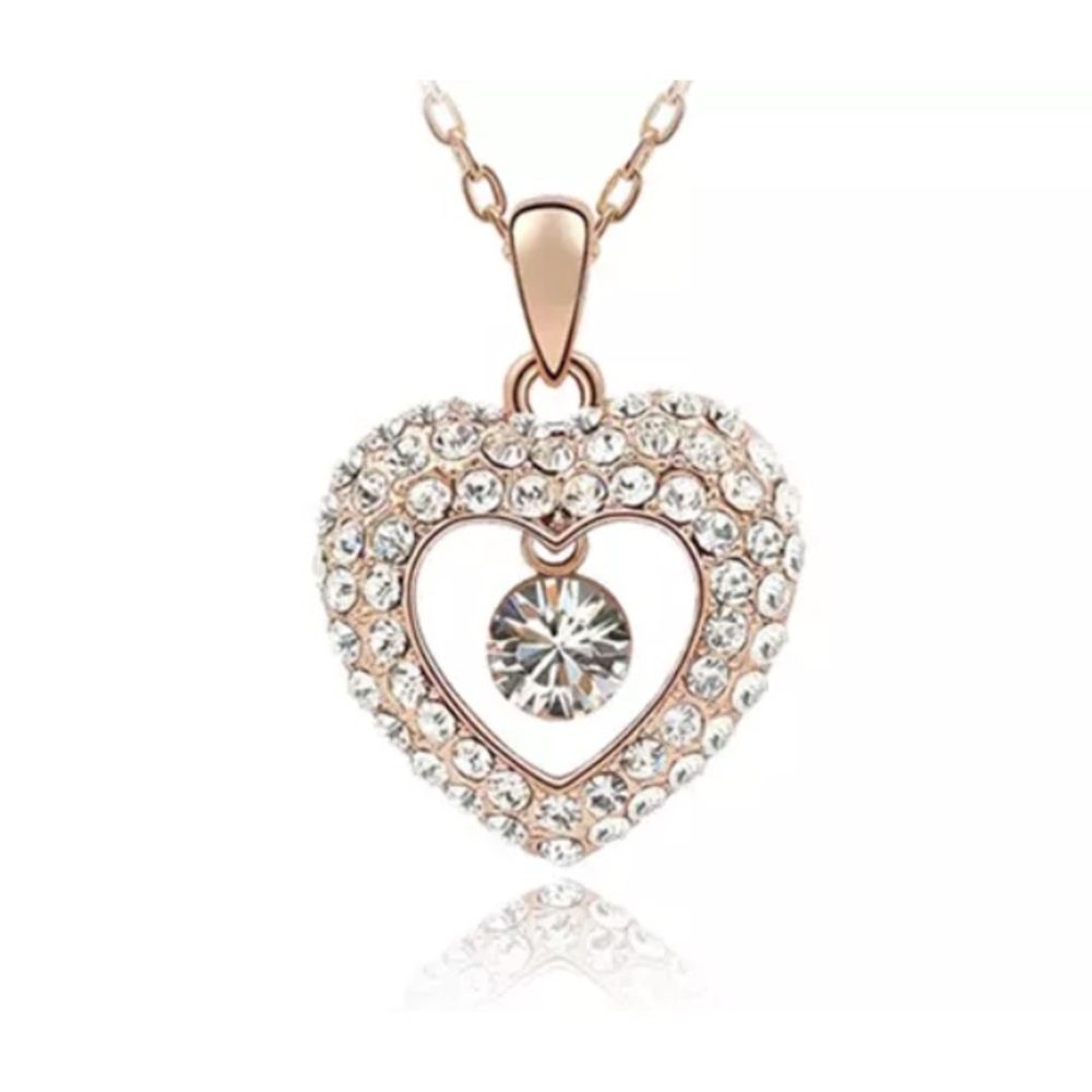 Fashion heart clear crystal